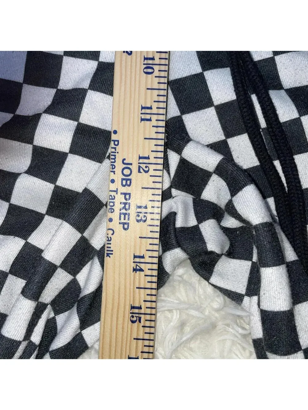 Forever 21 Men’s  Black & White Cotton Regular Fit Checkered Drawstring Shorts L